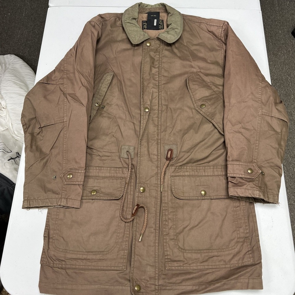 Eddie Bauer Field Jacket Mens Small Brown Vintage Quilted Lining Utility Coat